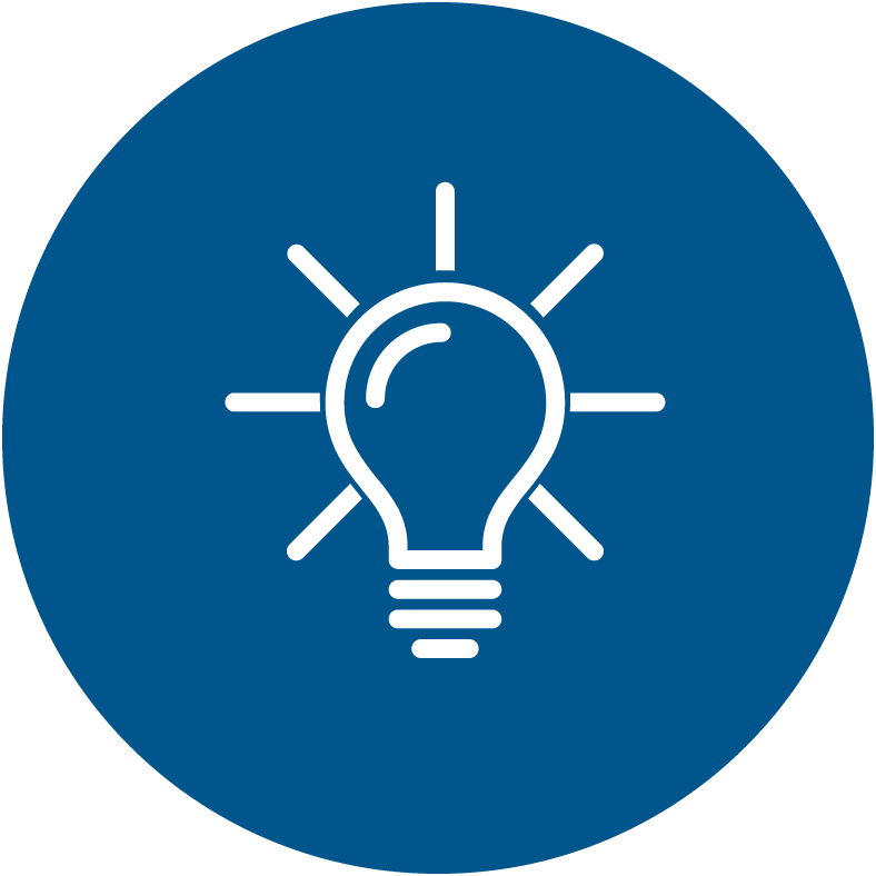 blue lightbulb icon