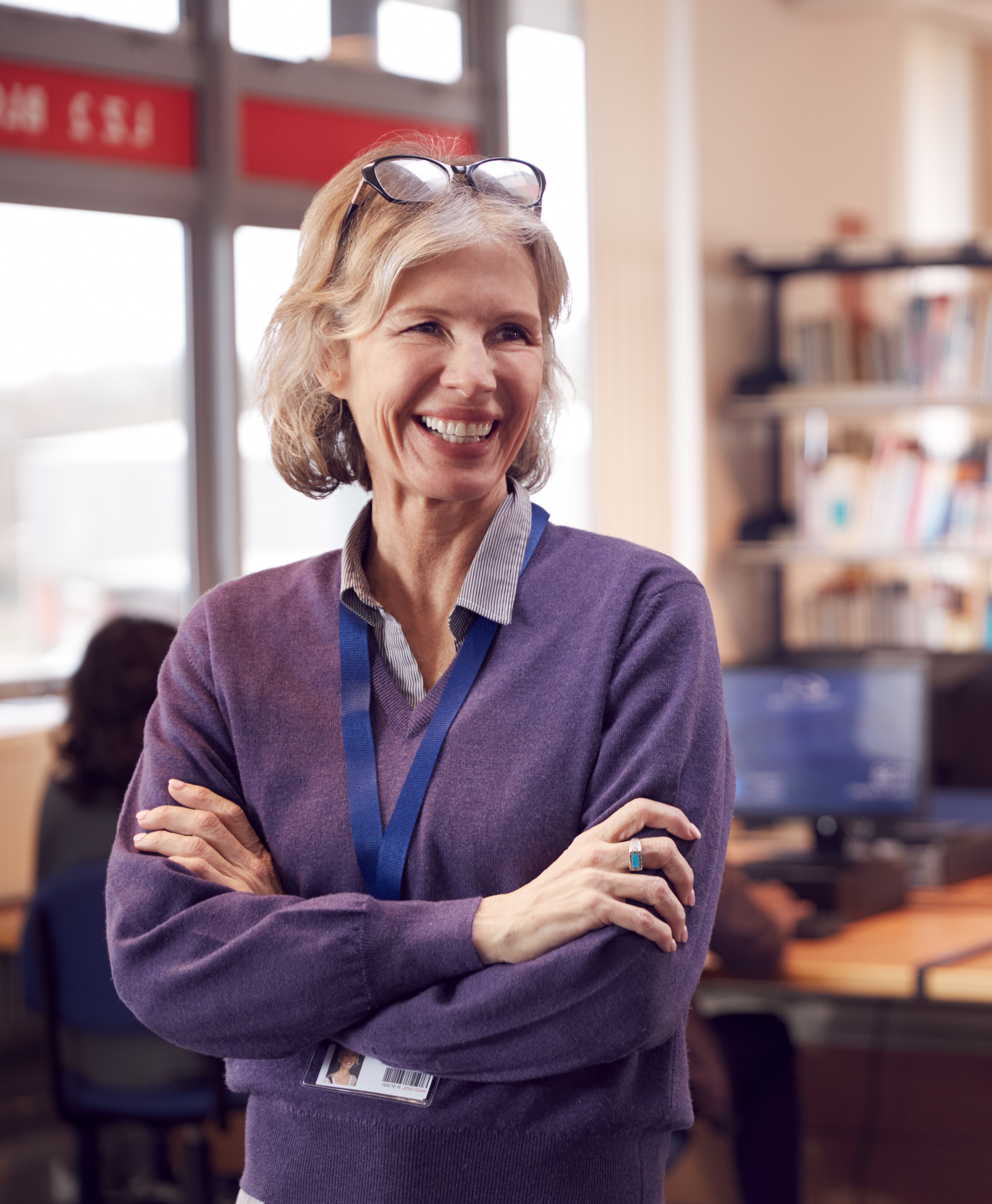 Smiling School Administrator in a classroom