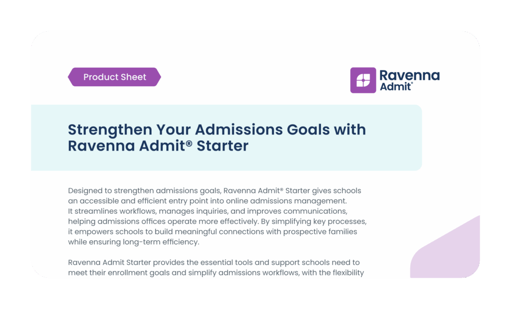 Simplify Your Admissions Process with Ravenna Starter