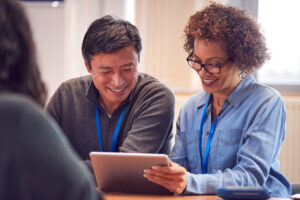 Two school administrators discussing Private School Recruiting